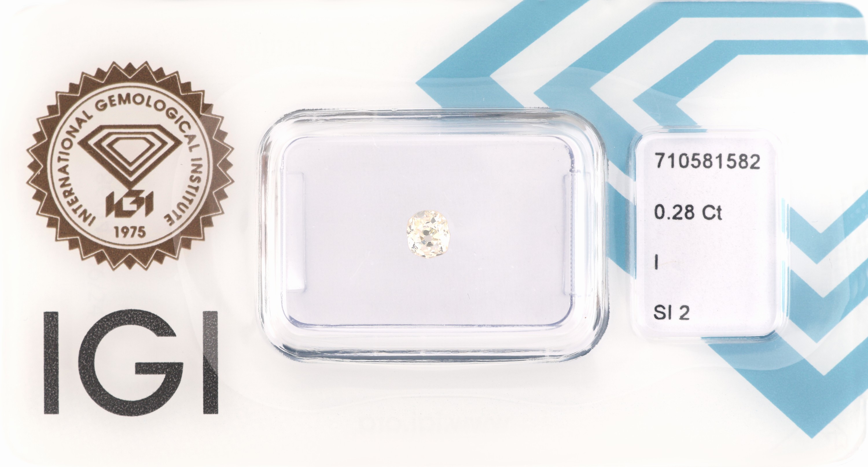 Image 27120639 - Loser Diamant 0.28 ct l.get.Weiß(I)/si2, Cushion Antique Brillant, eingeschweißt, IGI- ...