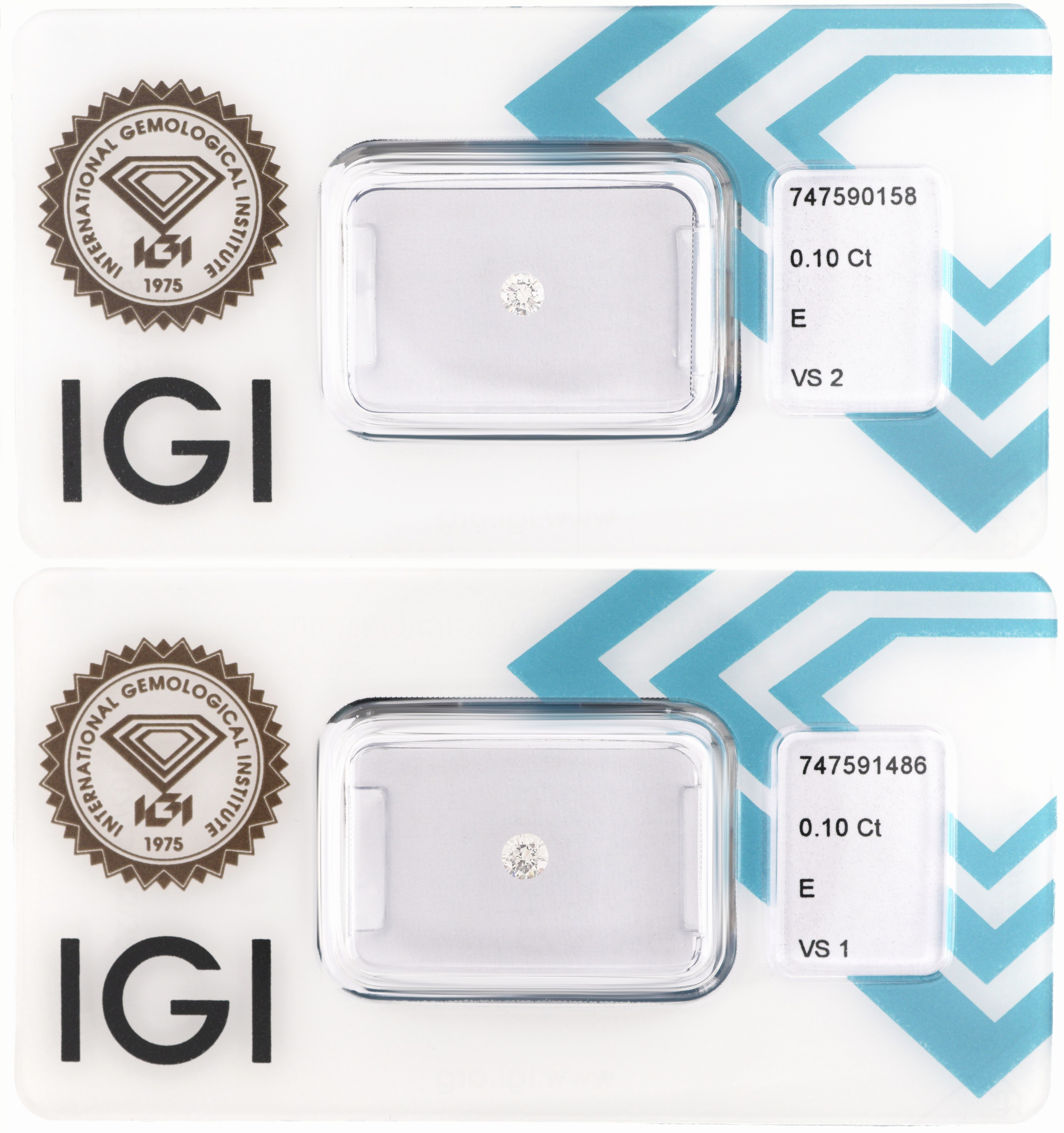 Image 27120643 - Lot 2 lose Brillanten, 1 x 0.10 ct hochfeines Weiß(E)/vs1, 1 x 0.10 ct hochfeines Weiß ...