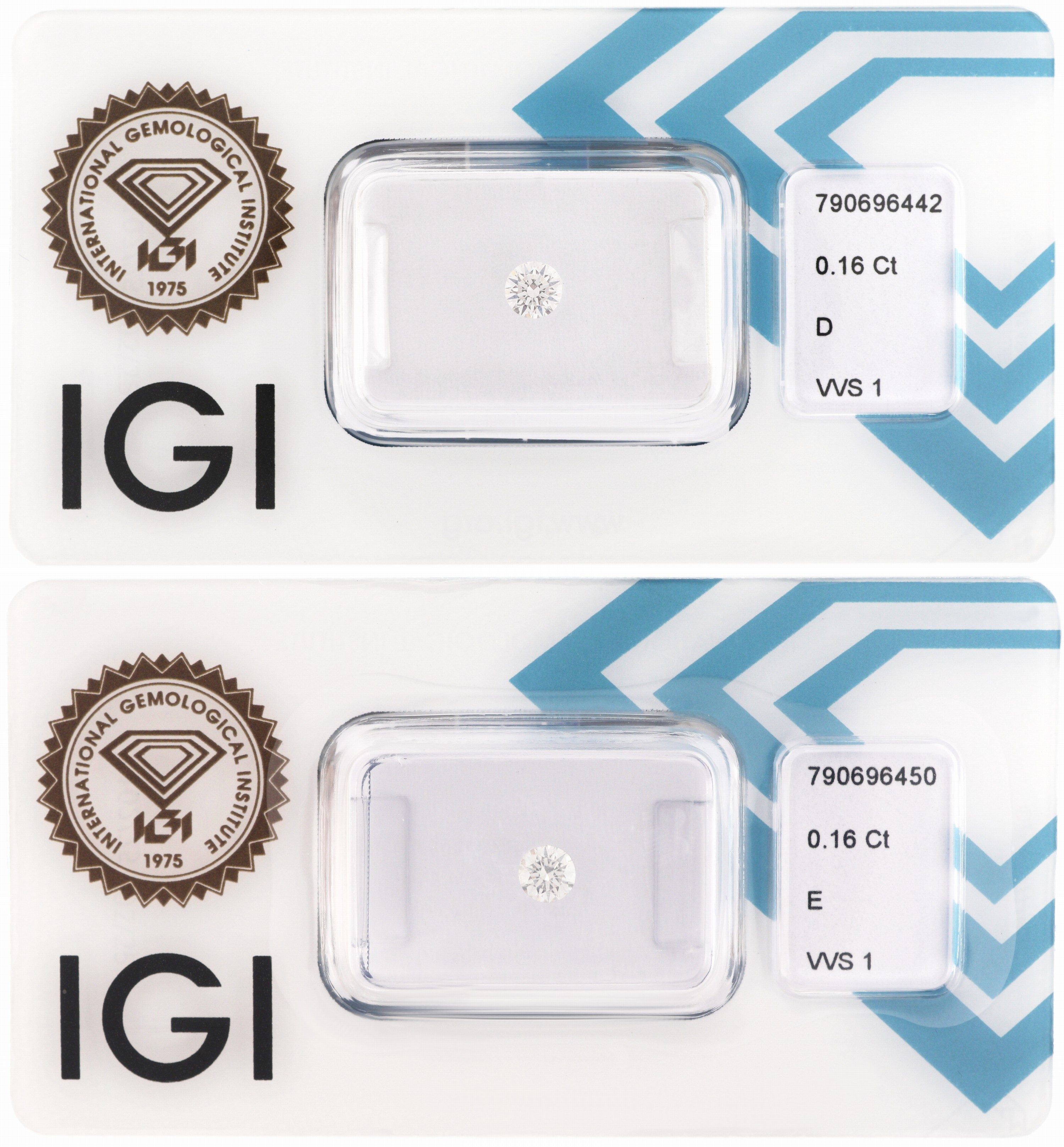 Image 27120654 - Lot 2 lose Brillanten, 1 x 0.16 ct hochfeines Weiß(E)/vvs1, 1 x 0.16 ct hochfeines Weiß ...