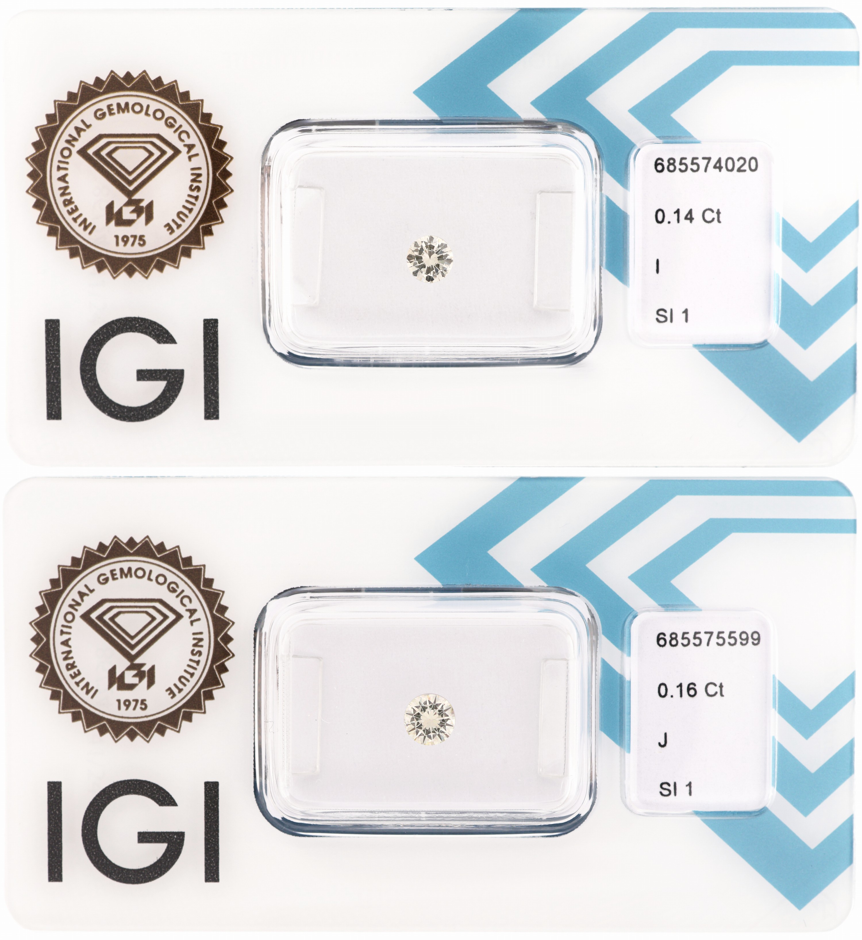 Image 27120655 - Lot 2 lose Brillanten, 1 x 0.16 ct l.get.Weiß (J)/si1, 1 x 0.14 ct l.get.Weiß(I)/si1, ...