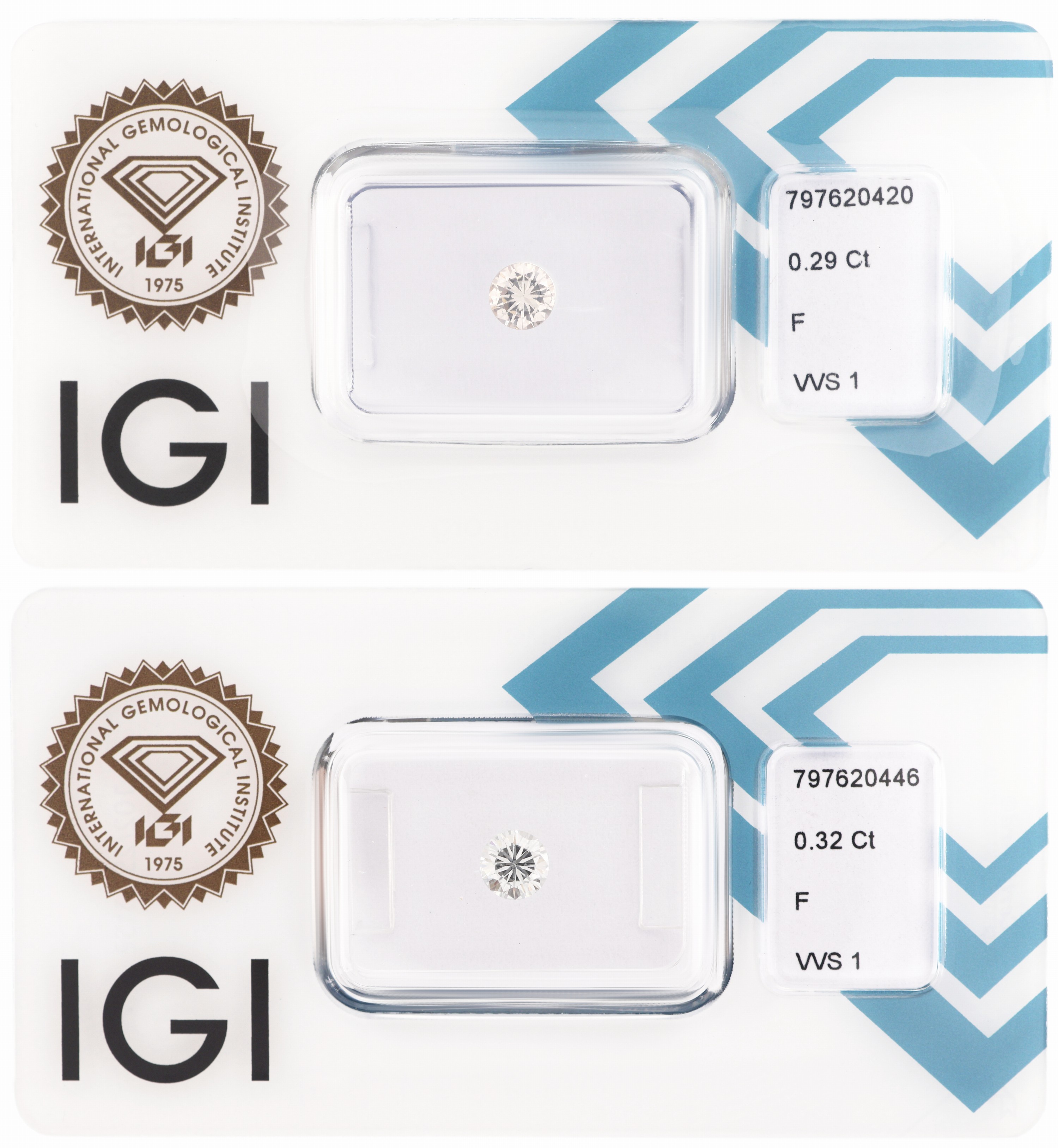 Image 27120656 - Lot 2 lose Brillanten, 1 x 0.32 ct und 1 x 0.29 ct feines Weiß(F)/vvs1, jew. ...