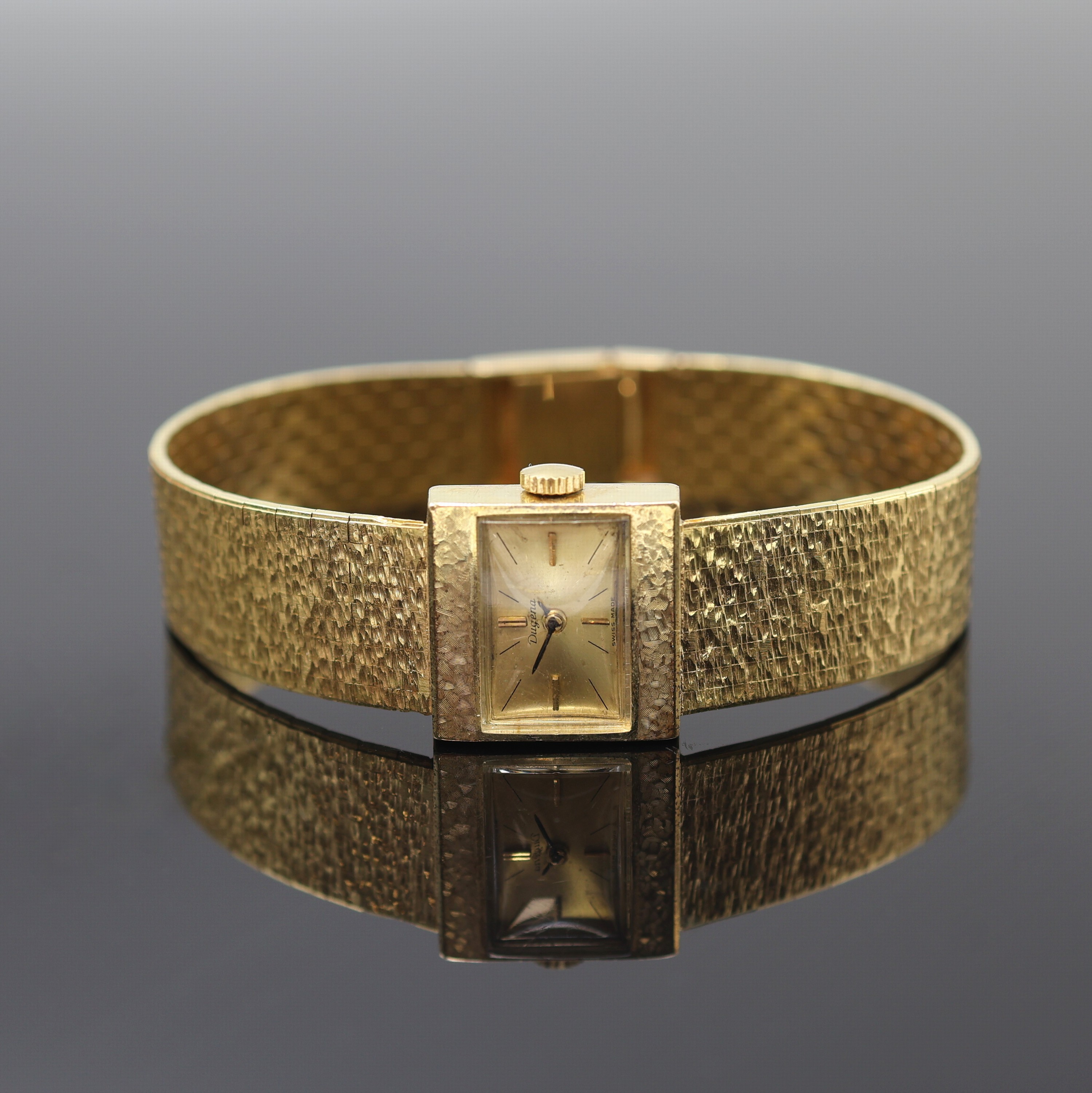 Image 27120691 - DUGENA Damenarmbanduhr in GG 585/000, Schweiz um 1965, Handaufzug, Goldband in GG ...