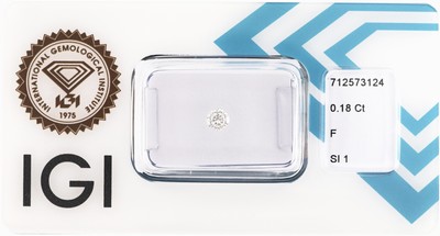Image Loser Brillant 0.18 ct feines Weiß(F)/si1, eingeschweißt, IGI-Expertise anbei