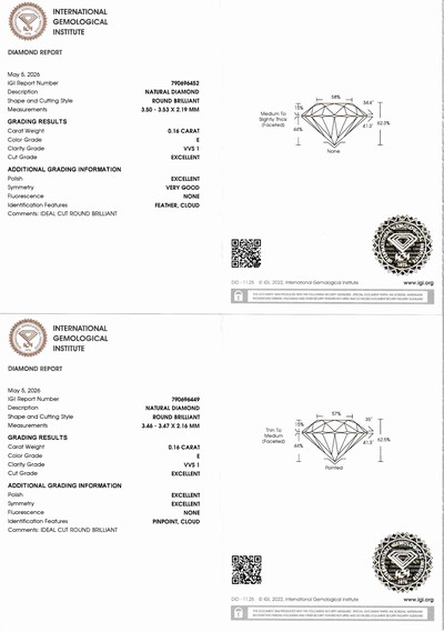 27120644a - Lot 2 lose Brillanten, jew. 0.16 ct hochfeinesWeiß(E)/vvs1, eingeschweißt, ...