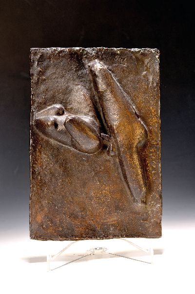 27120690k - Gustav Seitz, 1906 Mannheim-1969 Hamburg, Bronzerelief, ´Delta´, 1966, Bronze braun ...