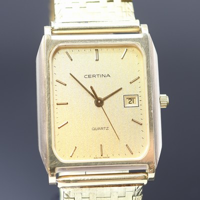 27120692b - CERTINA Armbanduhr in GG 585/000, Schweiz um 1975, quarz, Goldband, Boden 4-fach ...