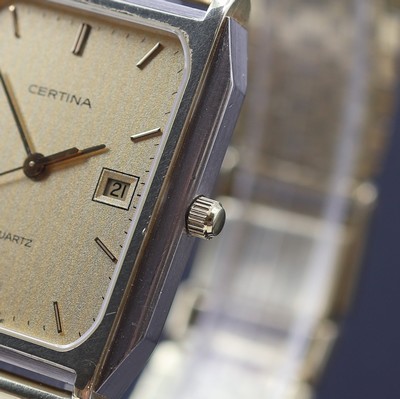 27120692c - CERTINA Armbanduhr in GG 585/000, Schweiz um 1975, quarz, Goldband, Boden 4-fach ...