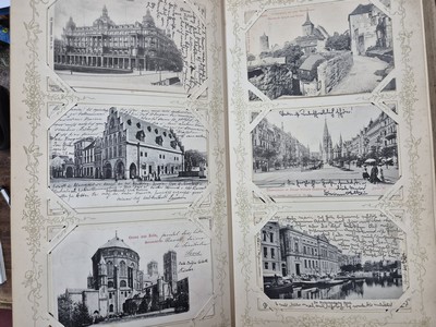 27120762f - Postkarten-Album, deutsch, 1900-1910, ca. 150 Ansichtskarten aus Deutschland, ...