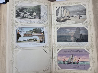 27120762o - Postkarten-Album, deutsch, 1900-1910, ca. 150 Ansichtskarten aus Deutschland, ...