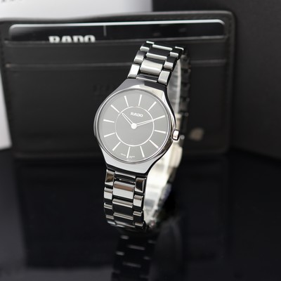 Image RADO True Thinline unworn ladies wristwatch reference R27742162, quartz, ceramic case ...
