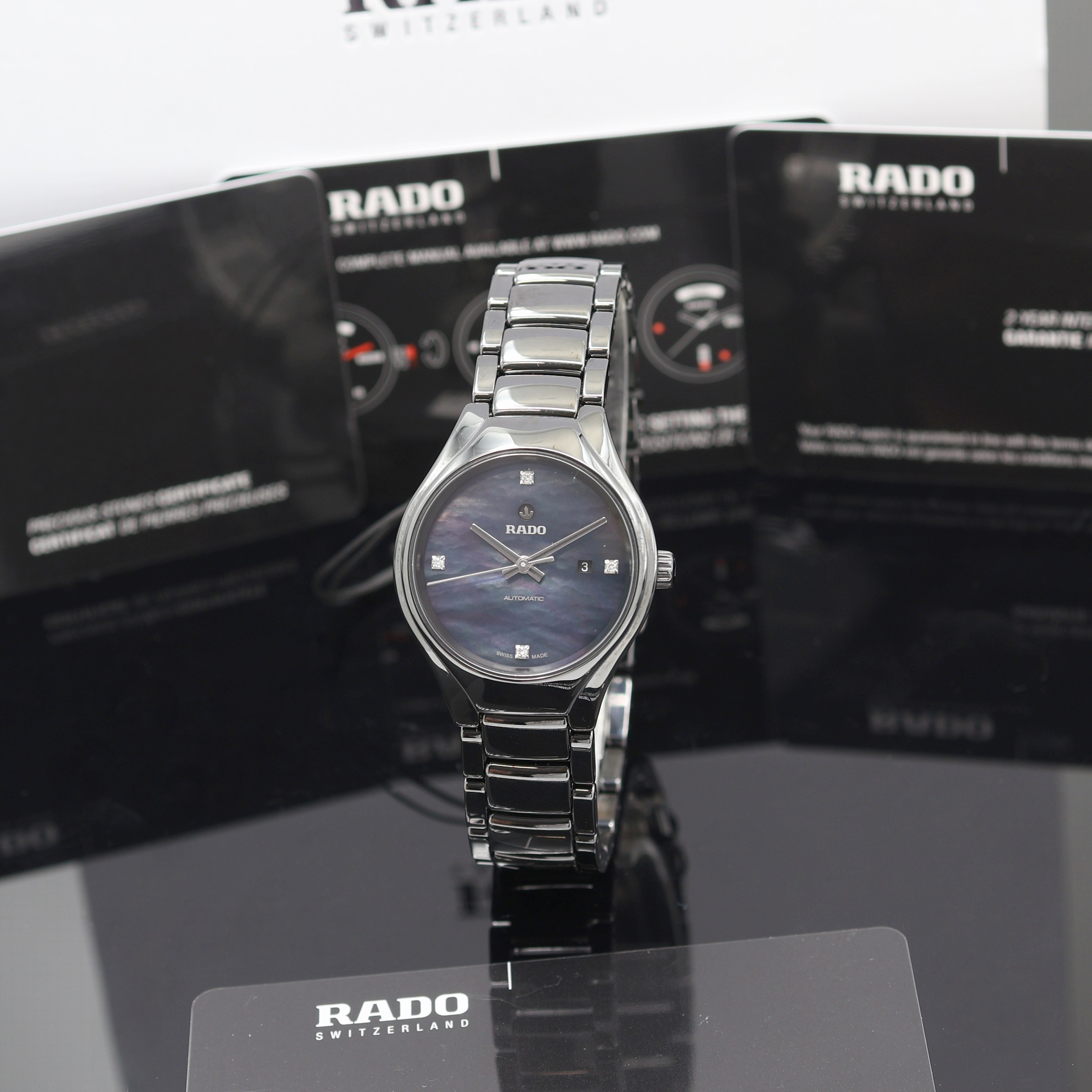 Image 27120948 - RADO True ungetragene Damenarmbanduhr Referenz R27242872, Automatik, Keramikgeh. inkl. ...