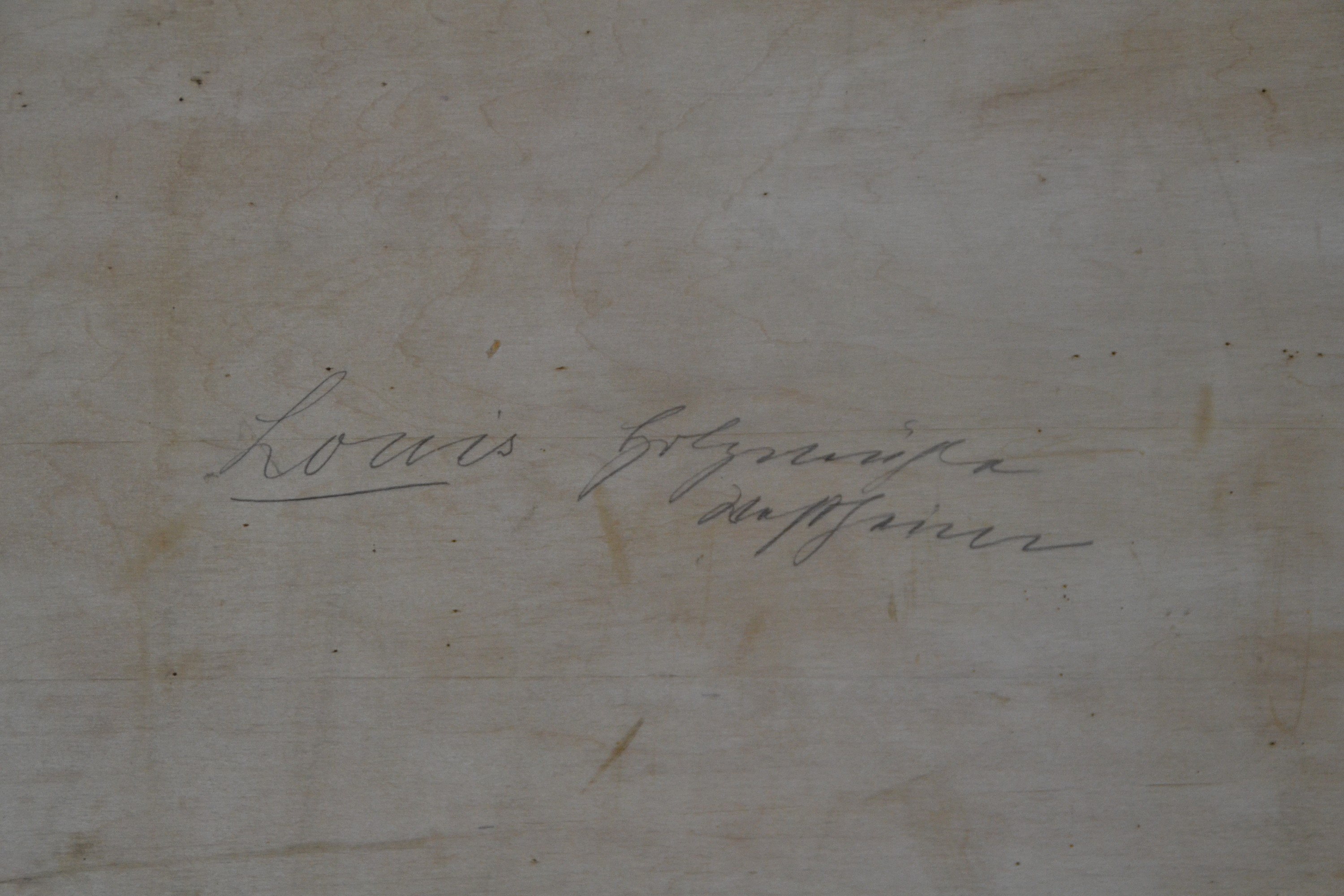 Detail d: Hermann Croissant, 1897-1963 Landau, "Kornernte" so verso bezeichnet, in arkadischem Duktus geschilderte bäuerlich -stolze Figurengruppe ...