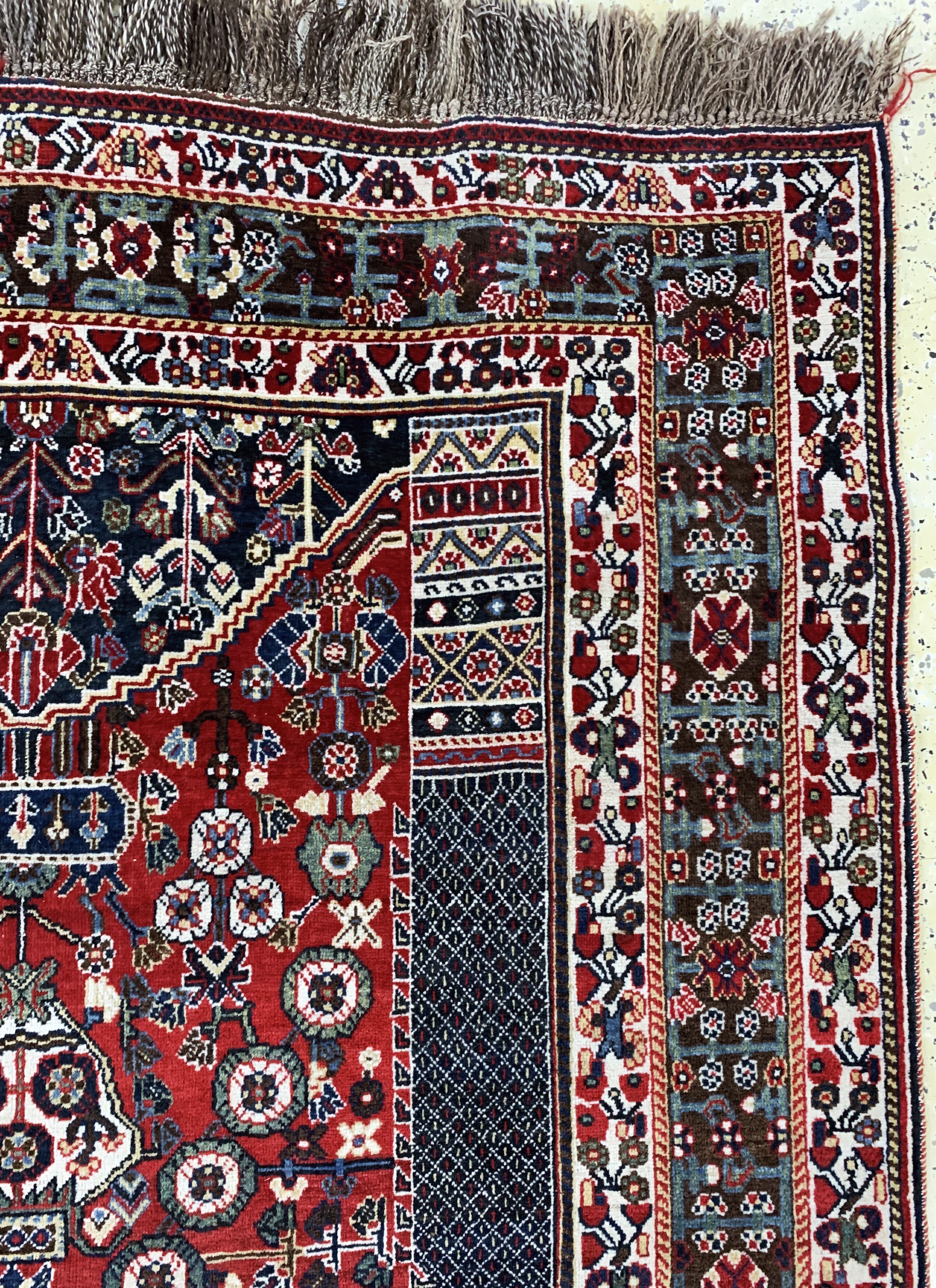 Detail d: Ghaschgai Kashkuli, Persien, Mitte 20.Jhd, Wolle auf Wolle, ca. 265 x 165 cm, EHZ: 1-2