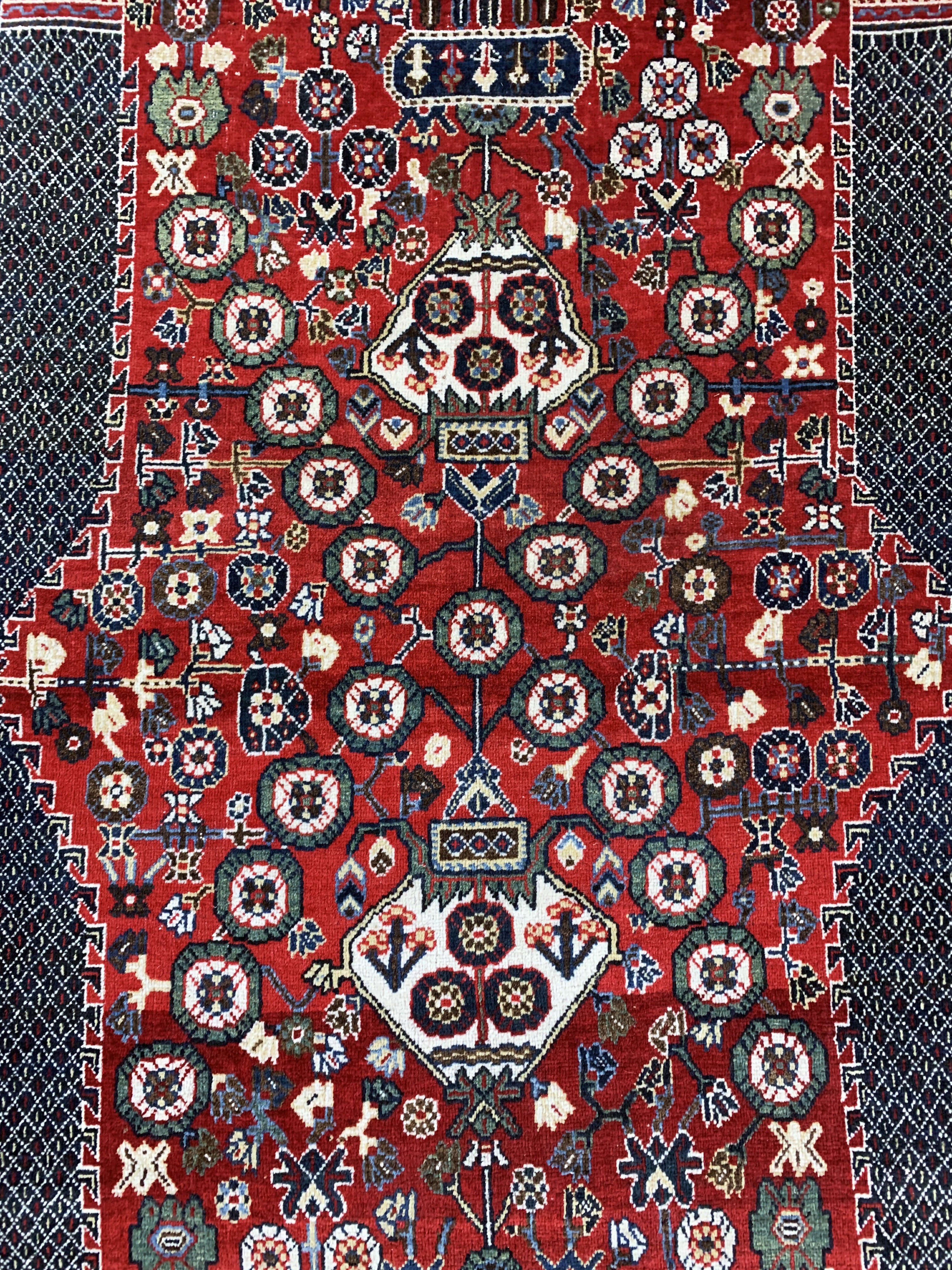Detail e: Ghaschgai Kashkuli, Persien, Mitte 20.Jhd, Wolle auf Wolle, ca. 265 x 165 cm, EHZ: 1-2