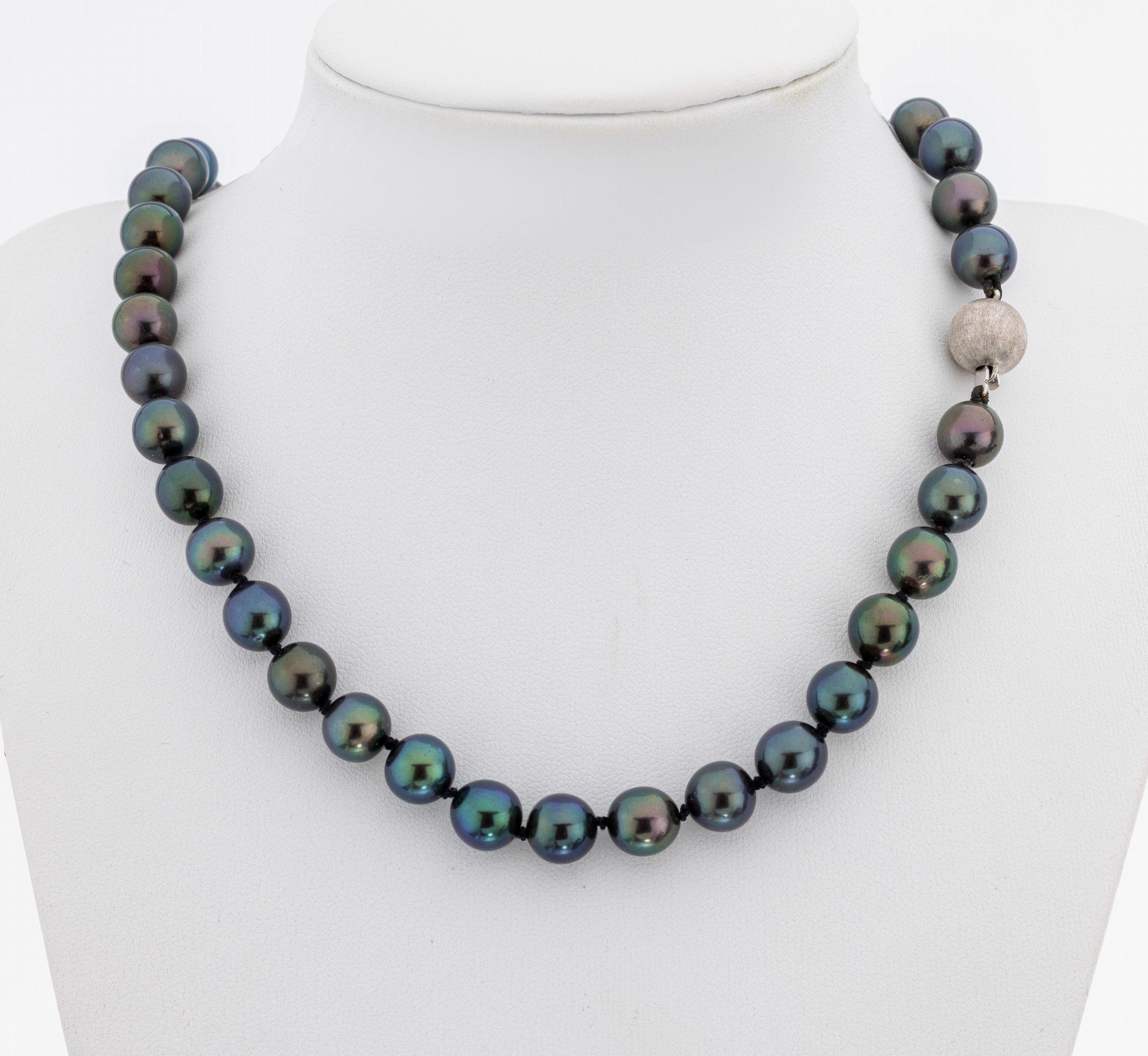 Image 27121381 - Perl-Collier mit 14 kt Gold Schließe, WG 585/000, dunkelgraue Tahitizuchtperlen, D. ...