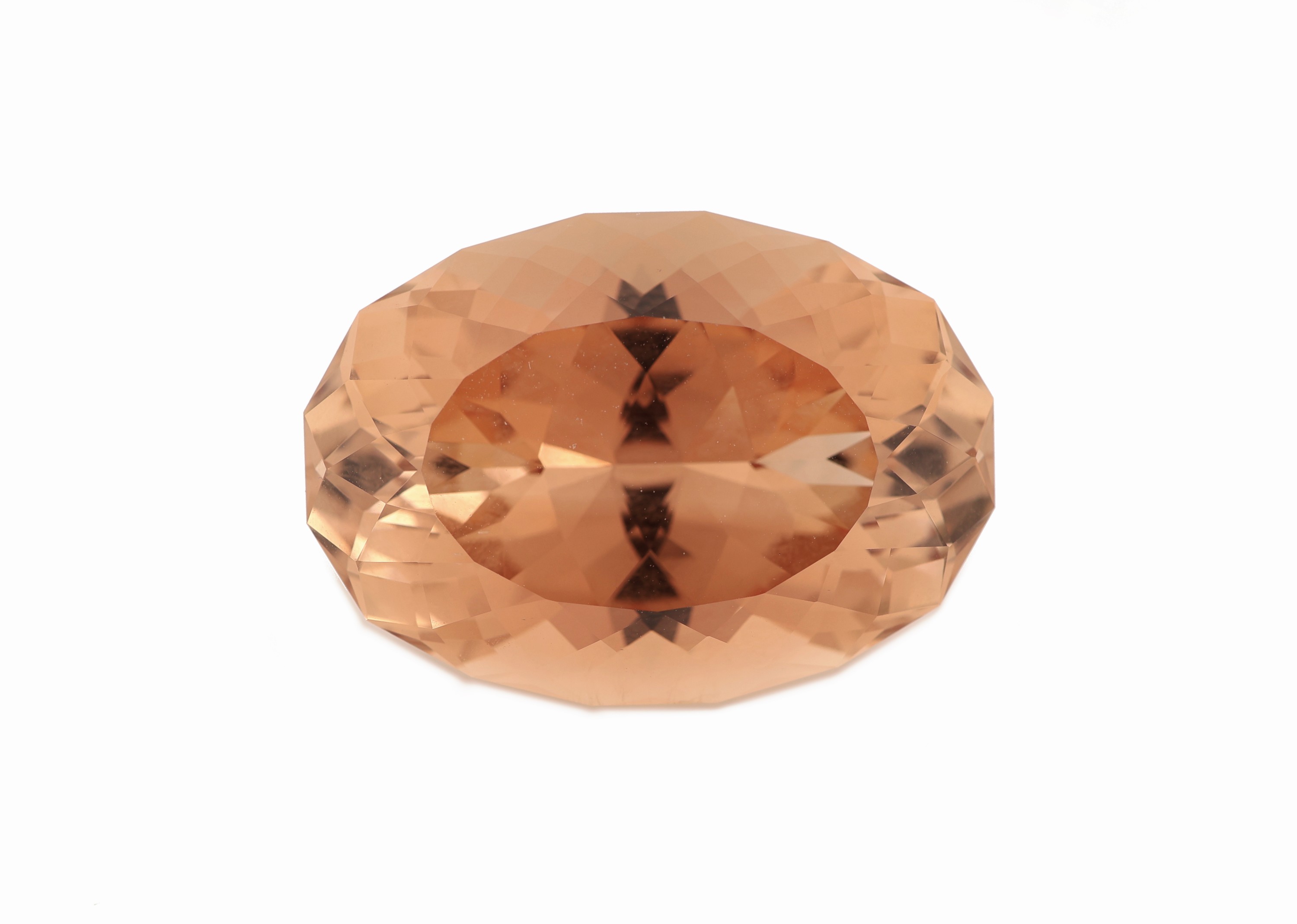 Image 27121395 - Loser Imperial Topas ca. 116.60 ct, Light Reddish Orange, ovalfacett., ca. 34.7 x 24.8 ...
