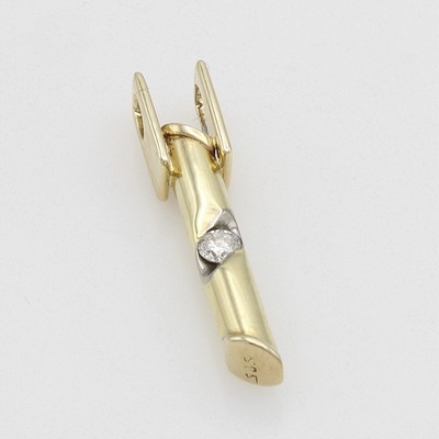 Image Anhänger mit Brillant, GG 585/000, Stabform, Brill. ca. 0.10 ct feines Weiß/vs ...