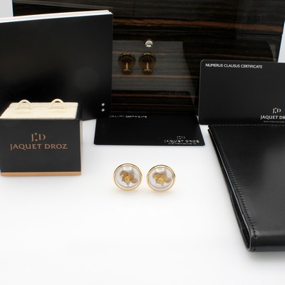 Image Jaquet Droz Paar Manschettenknöpfe, limitierte Edition, RG 750/000, hier Nr 6 v. 88, m. ...