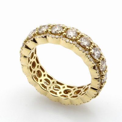 Image Ring mit Brillanten, GG 750/000, 18 Brill. zus. ca. 2.57 ct u. 144 Brill. zus. ca. 0.56 ...