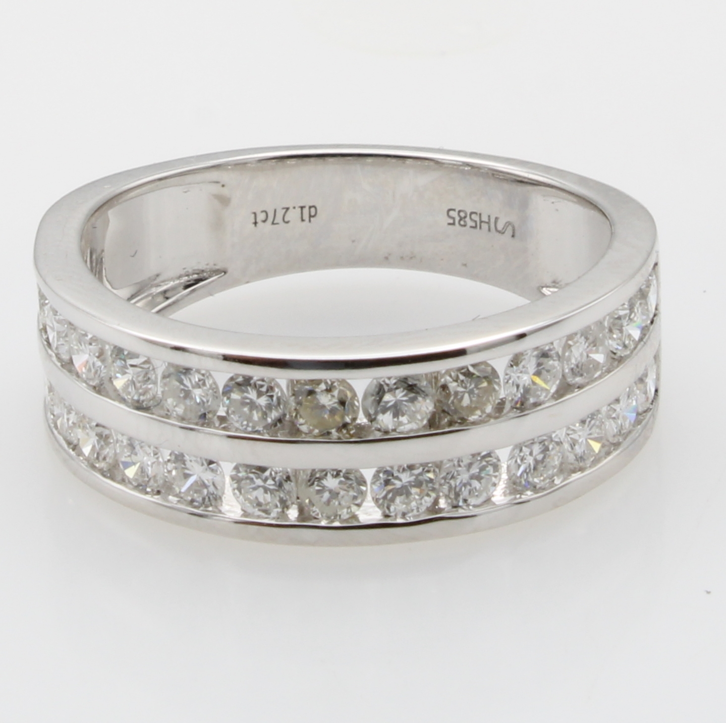 Image 27121408 - Ring mit Brillanten, WG 585/000, 28 Brill. 2-rhg. gefasst zus. ca. 1.27 ct Weiß/vs-si, ...