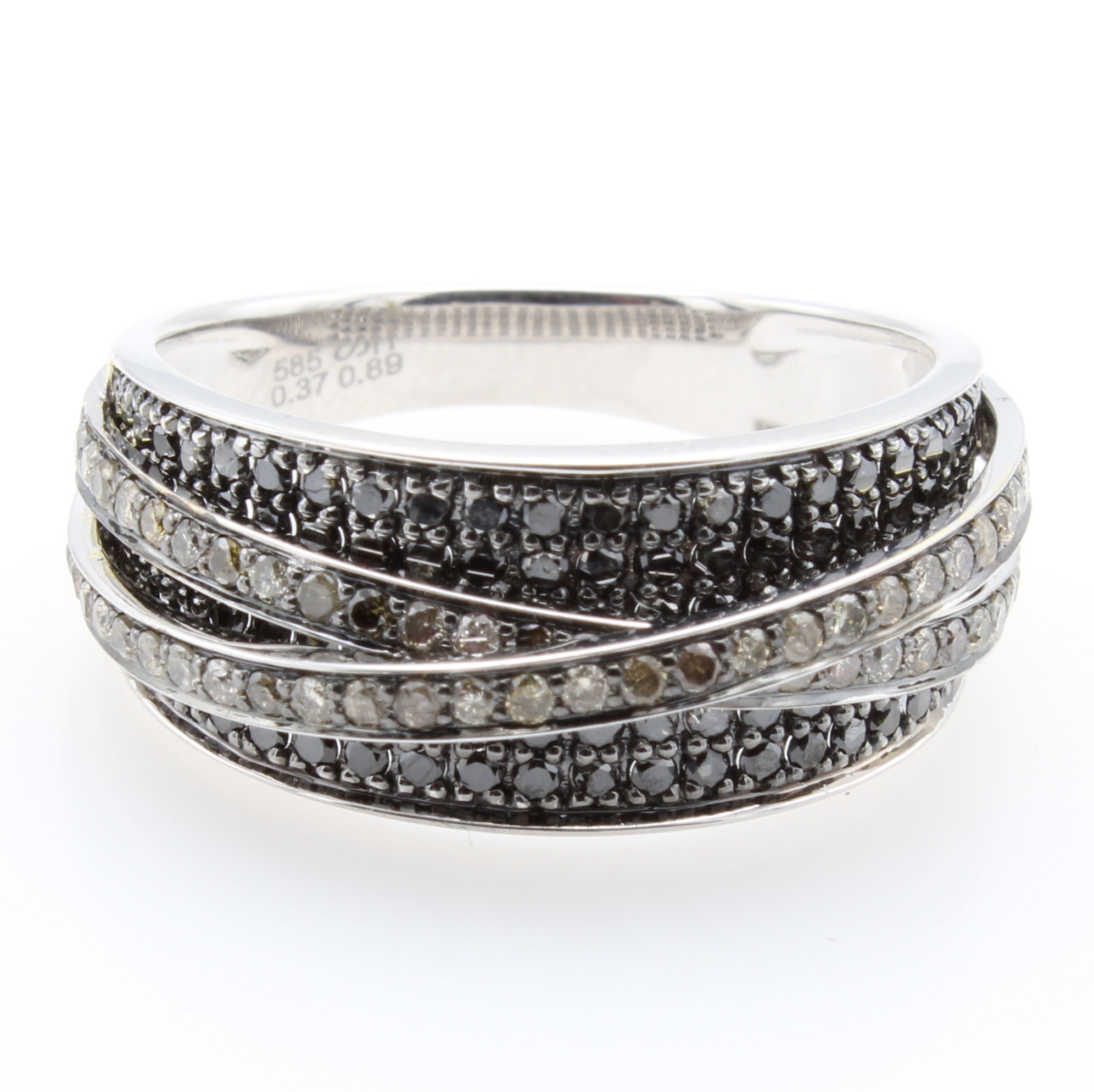Image 27121412 - Ring mit Diamanten, WG 585/000, 58 Diam. zus. ca. 0.37 ct Braun/si-p, 138 Diam. zus. ca. ...