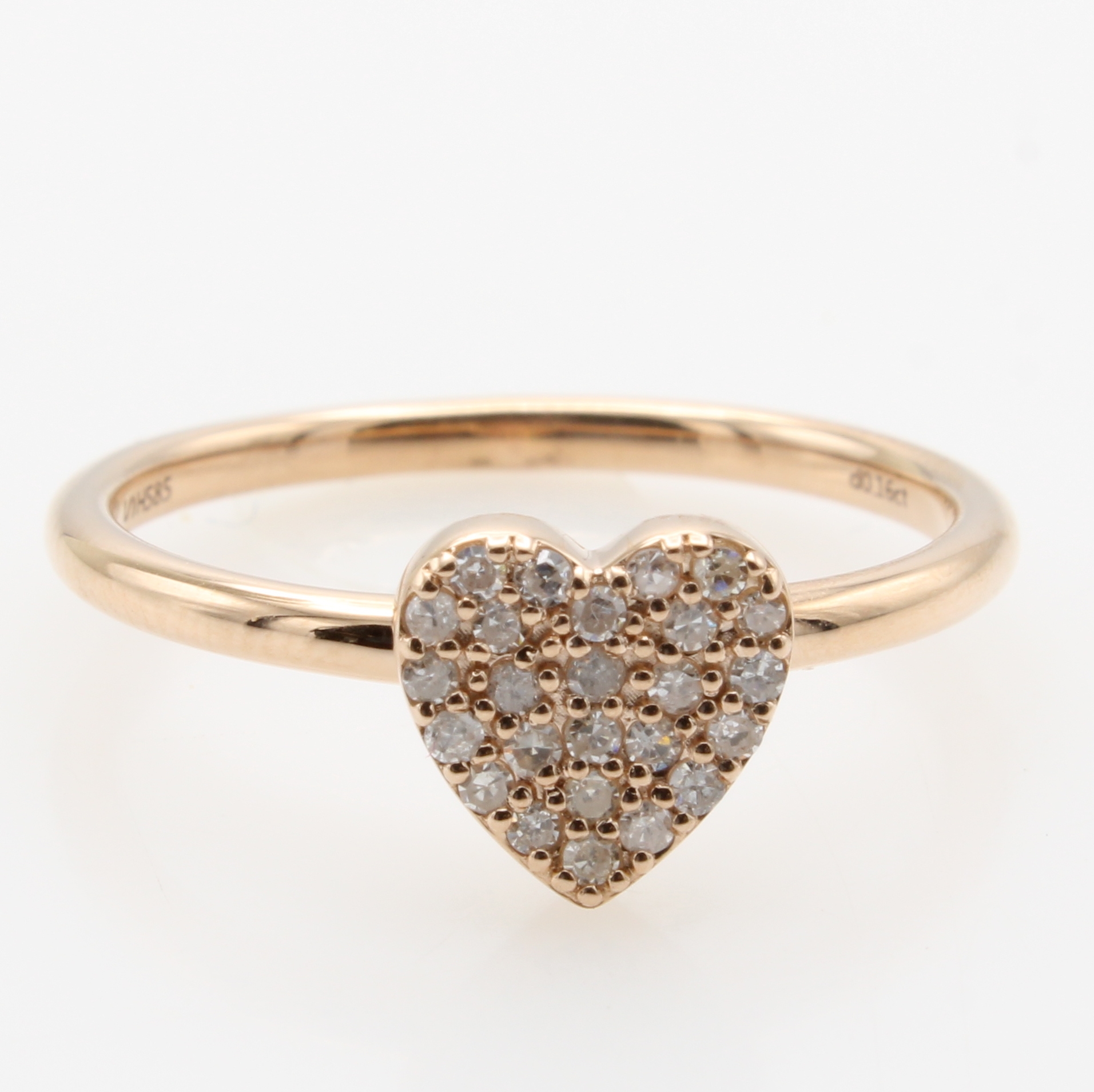 Image 27121420 - Ring mit Brillanten, RoséG 585/000, 25 Brill. in Herzform gef. zus. ca. 0.16 ct ...