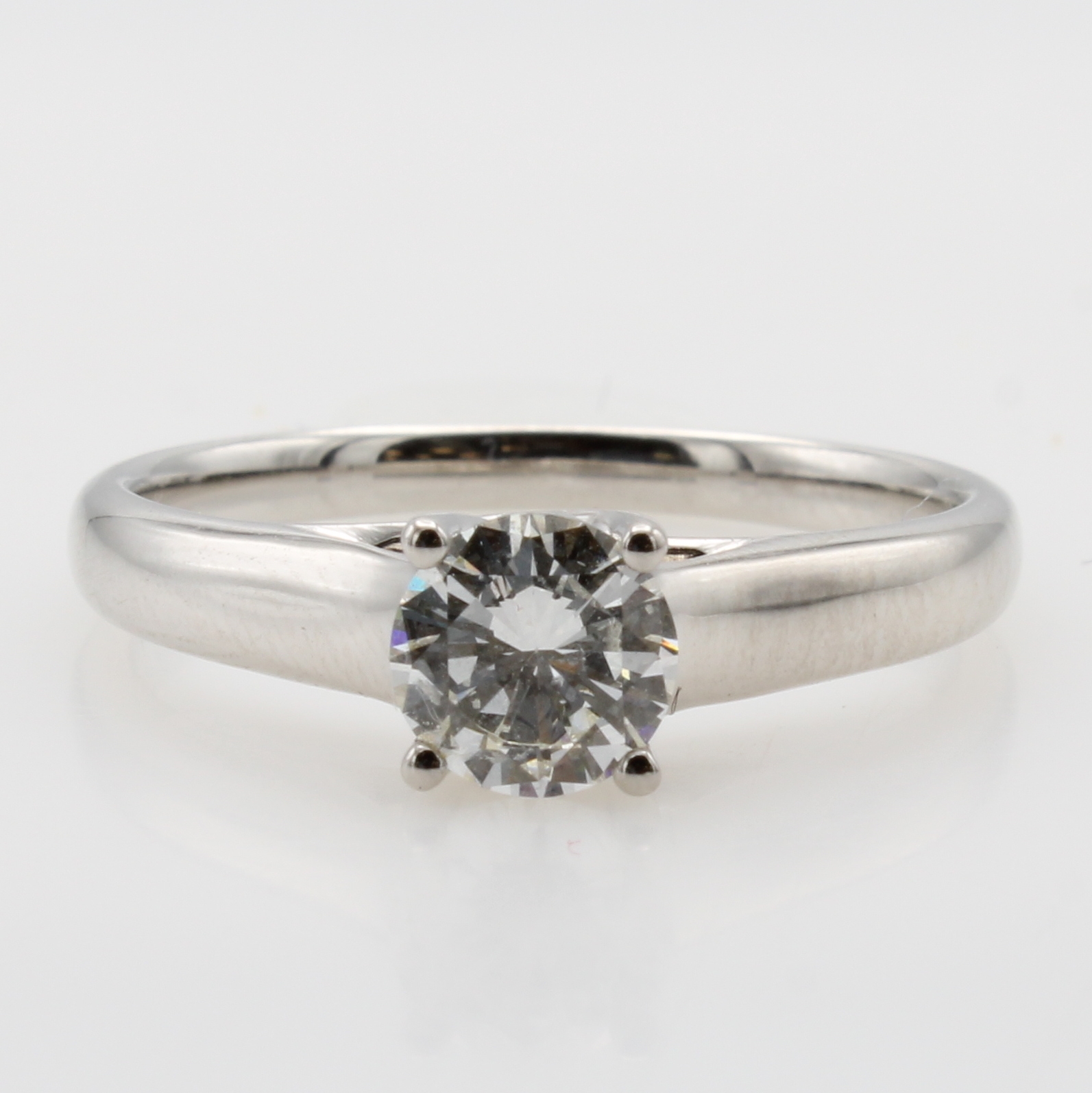 Image 27121424 - Ring mit Brillantsolitär, WG 750/000, Brill.ca. 0.63 ct hochfeines Weiß/p1, RW ca. 55 ...