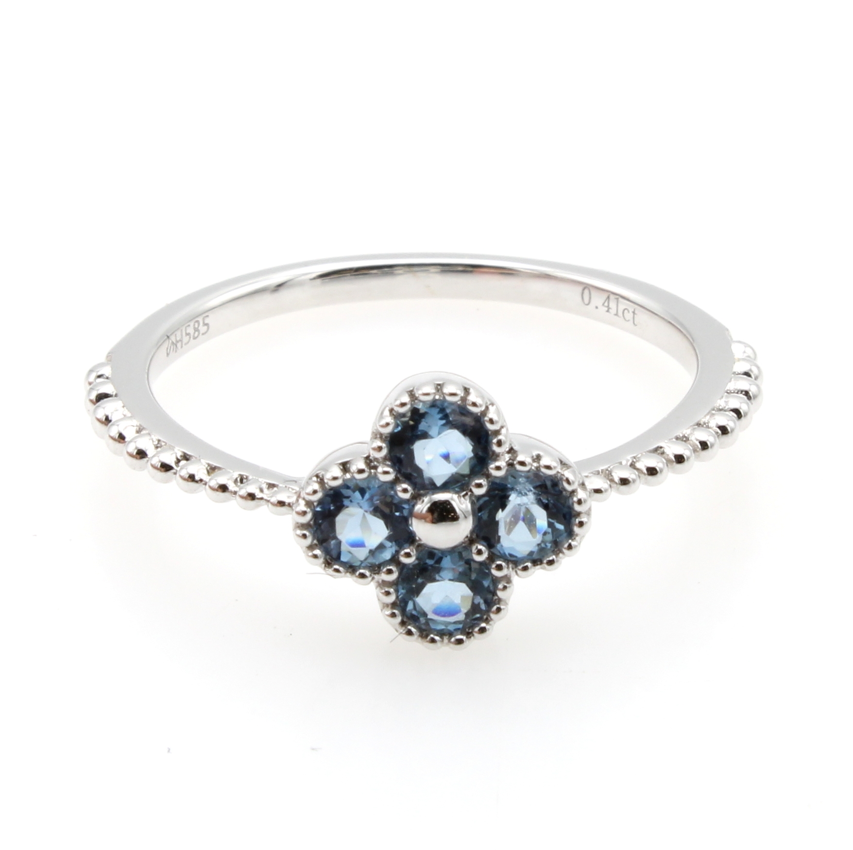Image 27121434 - Ring mit Aquamarinen, WG 585/000, 4 Aquama- rine zus. ca. 0.41 ct, RW ca. 55 ...