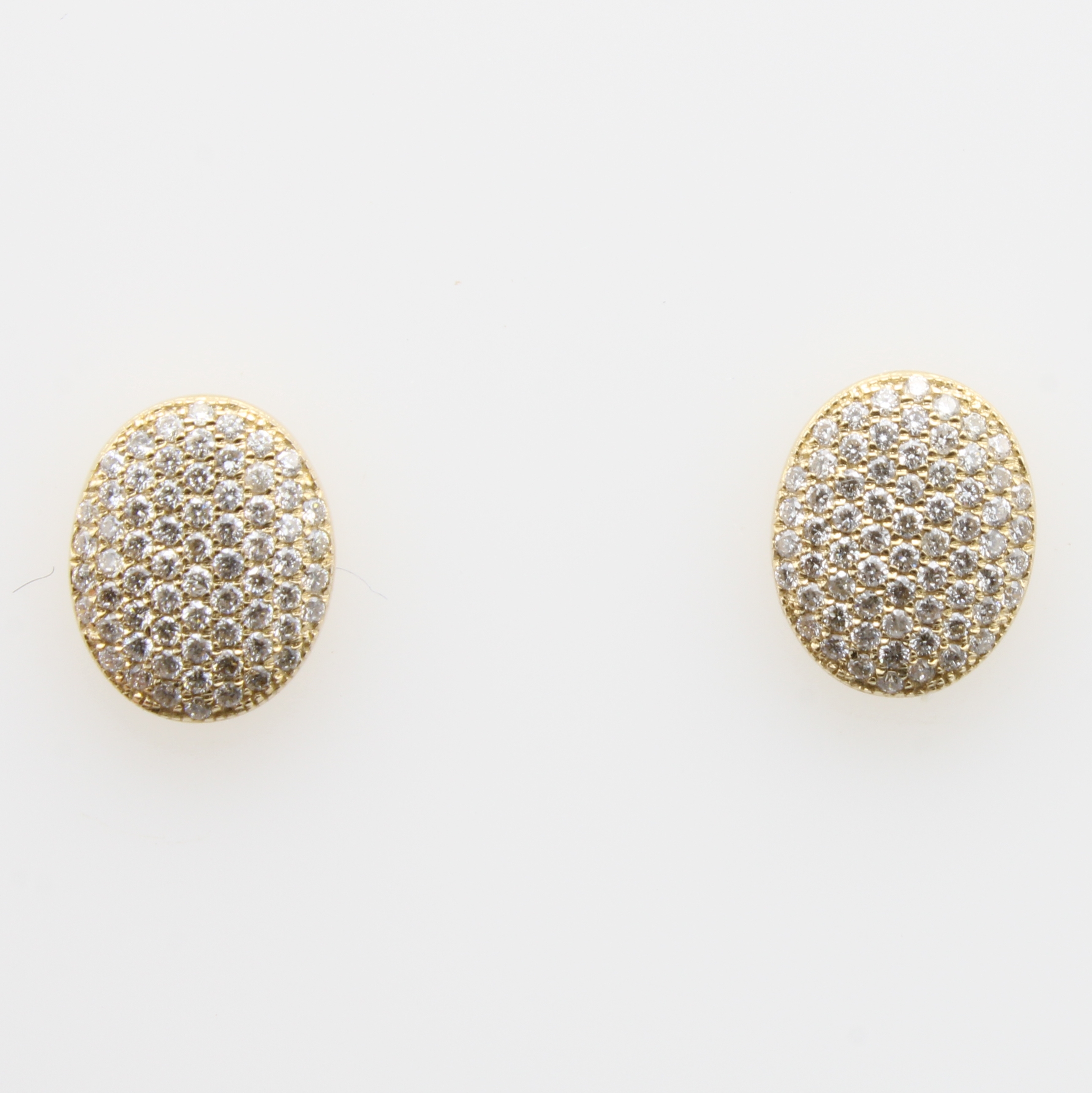 Image 27121454 - Paar Ohrstecker mit Brillanten, GG 585/000, 132 Brill. zus. ca. 0.36 ct feines ...