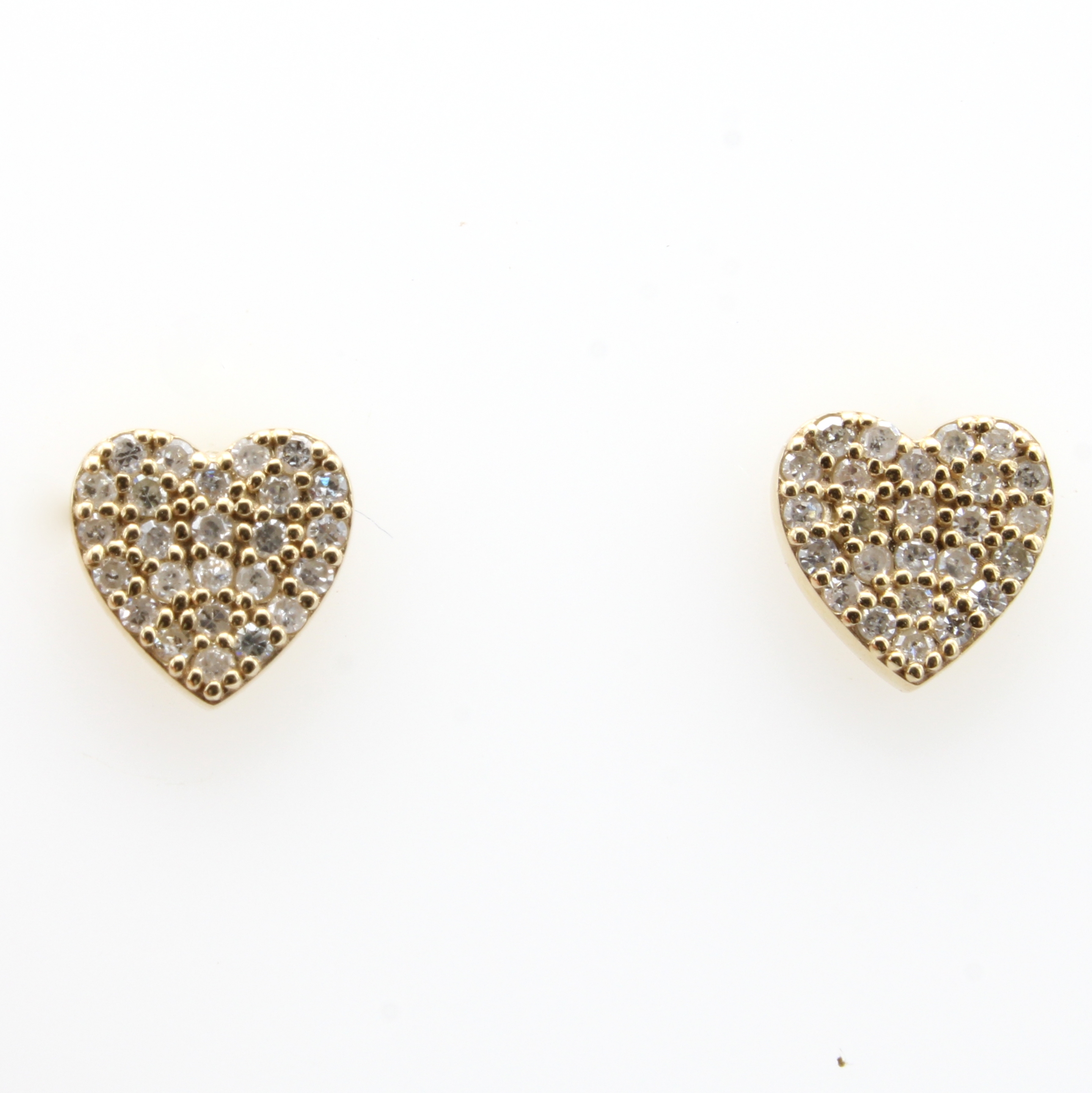 Image 27121457 - Paar Ohrstecker mit Brillanten ´Herzen´, GG 585/000, 50 Brill. zus. ca. 0.32 ct feines ...
