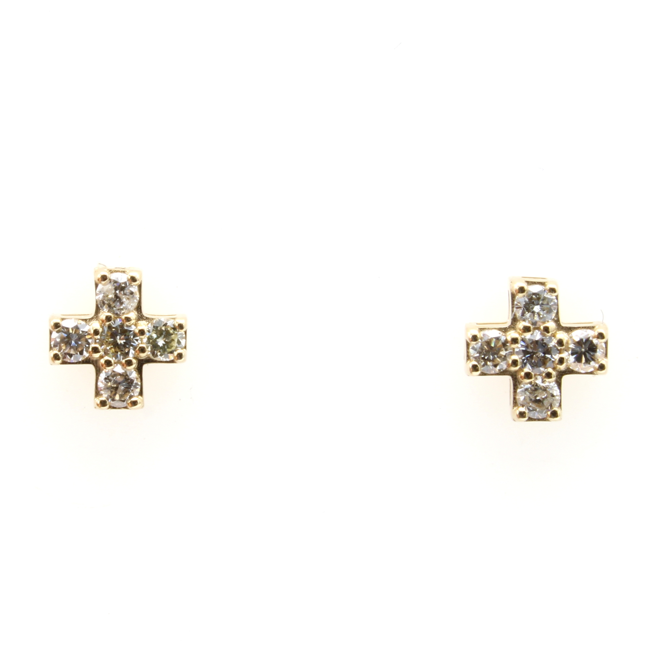 Image 27121463 - Paar Ohrstecker mit Brillanten, GG 585/000, 10 Brill. zus. ca. 0.38 ct Weiß/si ...