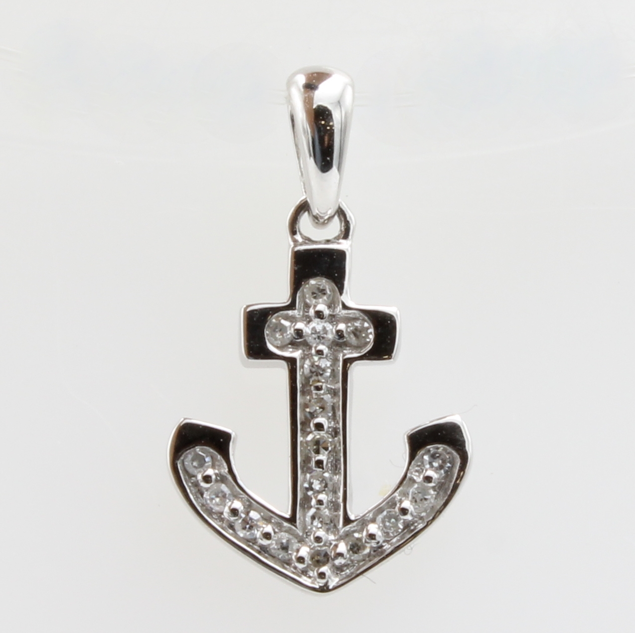Image 27121473 - Anhänger ´Anker´ mit Brillanten, WG 750/000,18 Brill. zus. ca. 0.07 ct feines Weiß/si-p