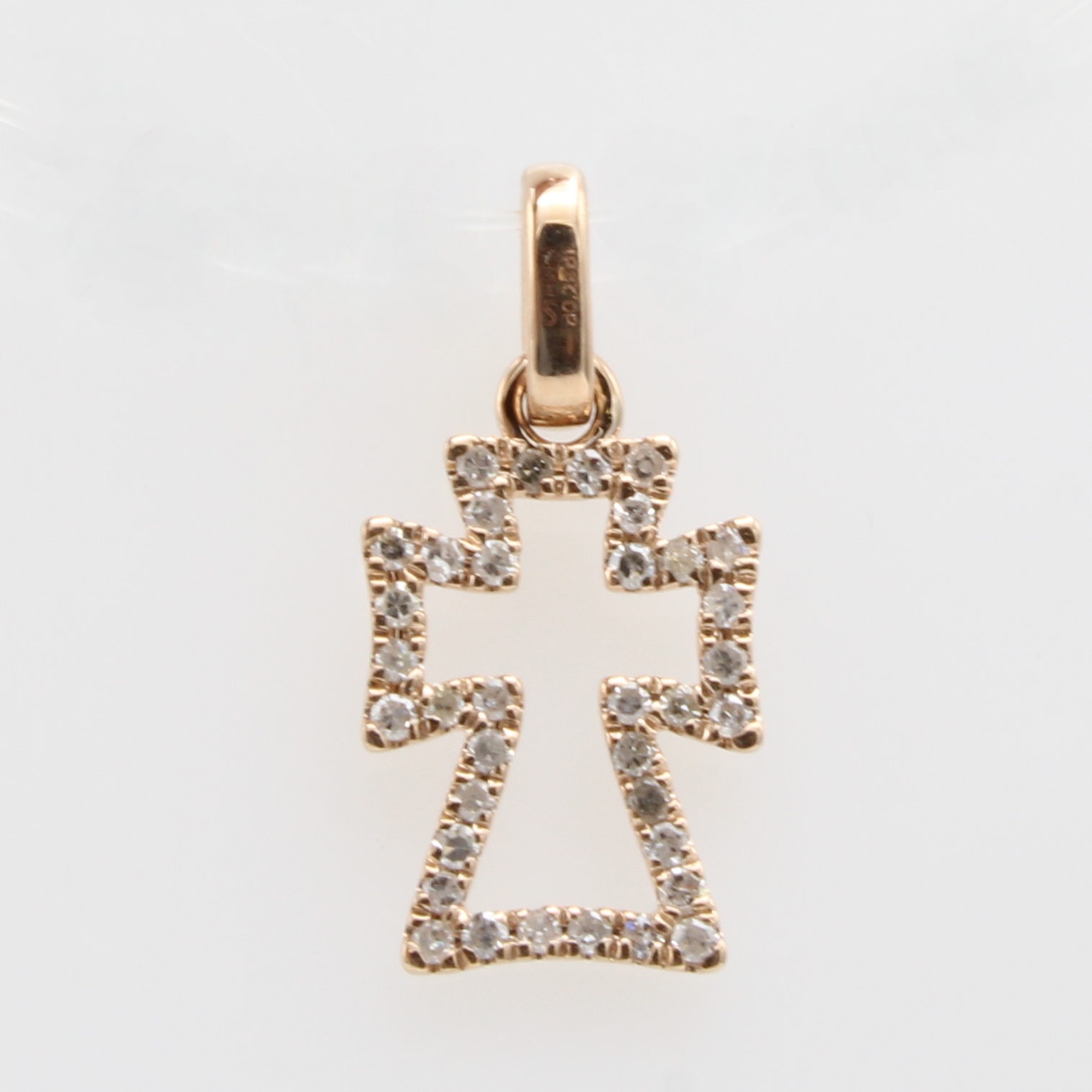 Image 27121474 - Anhänger ´Kreuz´ mit Brillanten, RoséG 585/ 000, 41 Brill. zus. ca. 0.28 ct feines ...