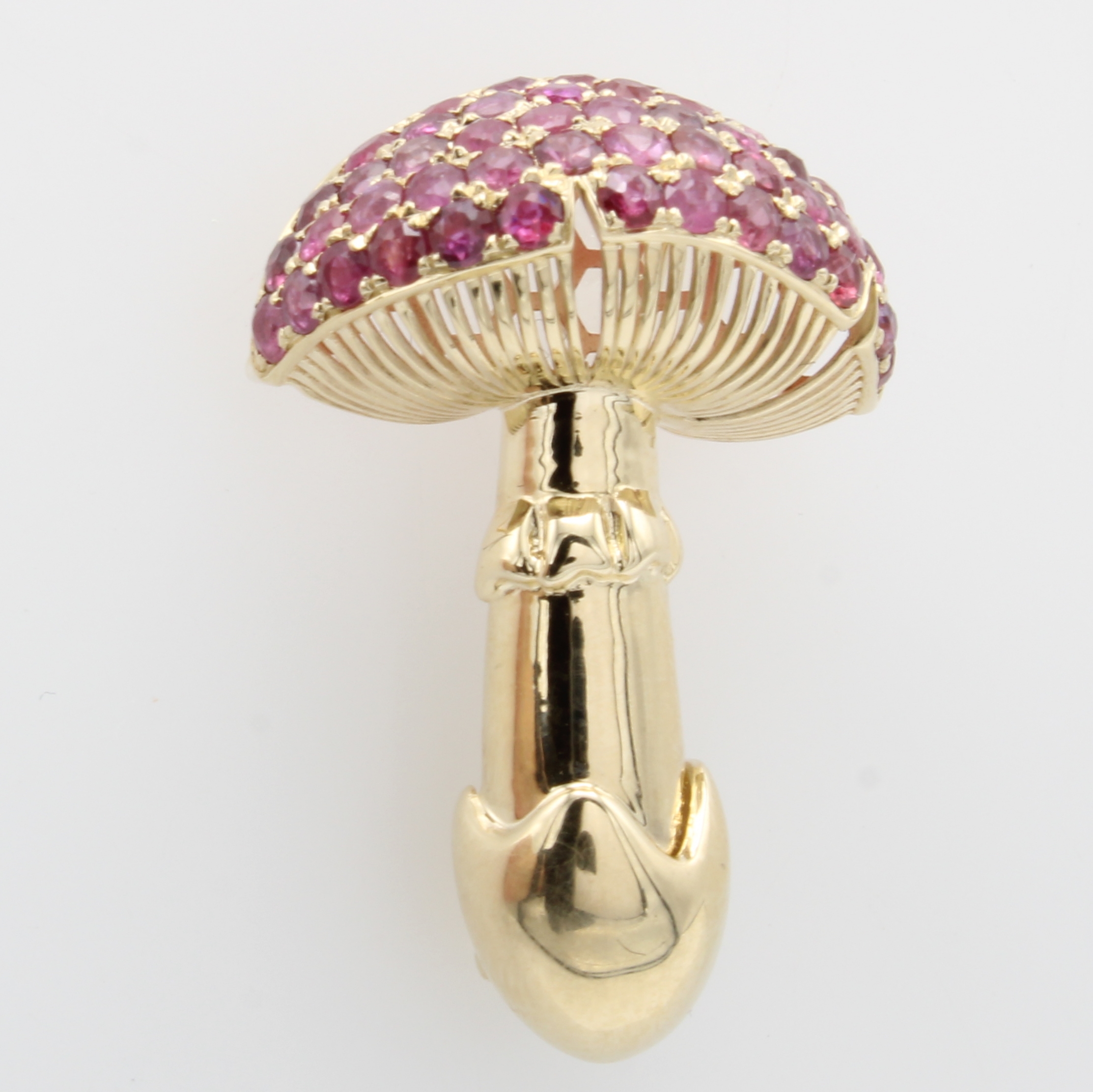 Image 27121481 - Anhänger/Brosche ´Pilz´ mit Rubinen, GG 585/000, 50 Rubine zus. ca. 2.14 ct ...
