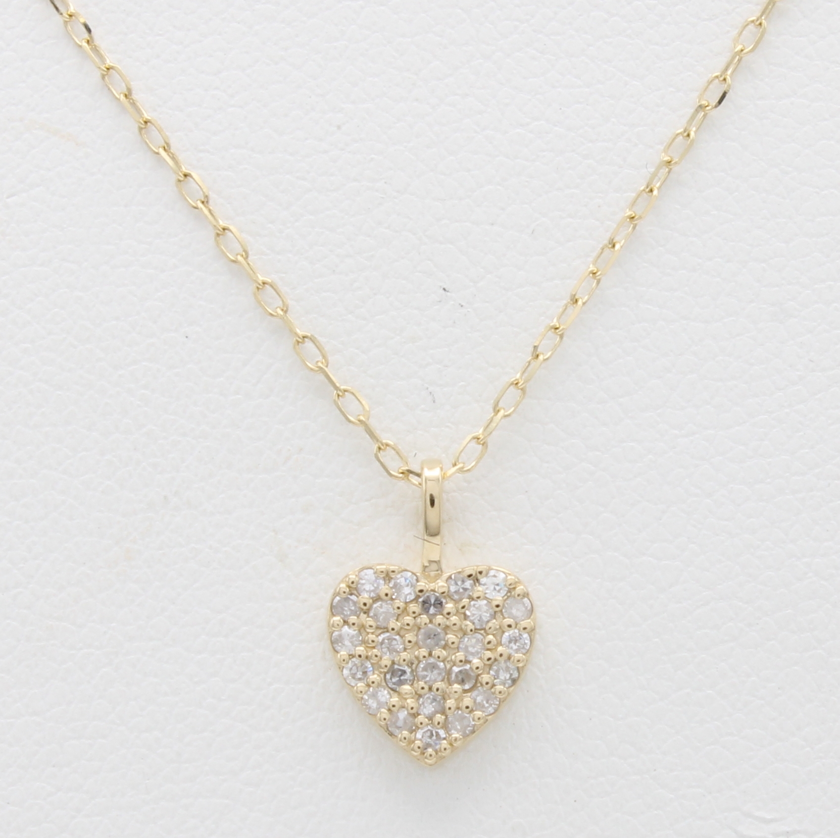 Image 27121488 - Herzanhänger mit Brillanten an Kette, GG 585/000, 25 Brill. zus. ca. 0.15 ct feines ...