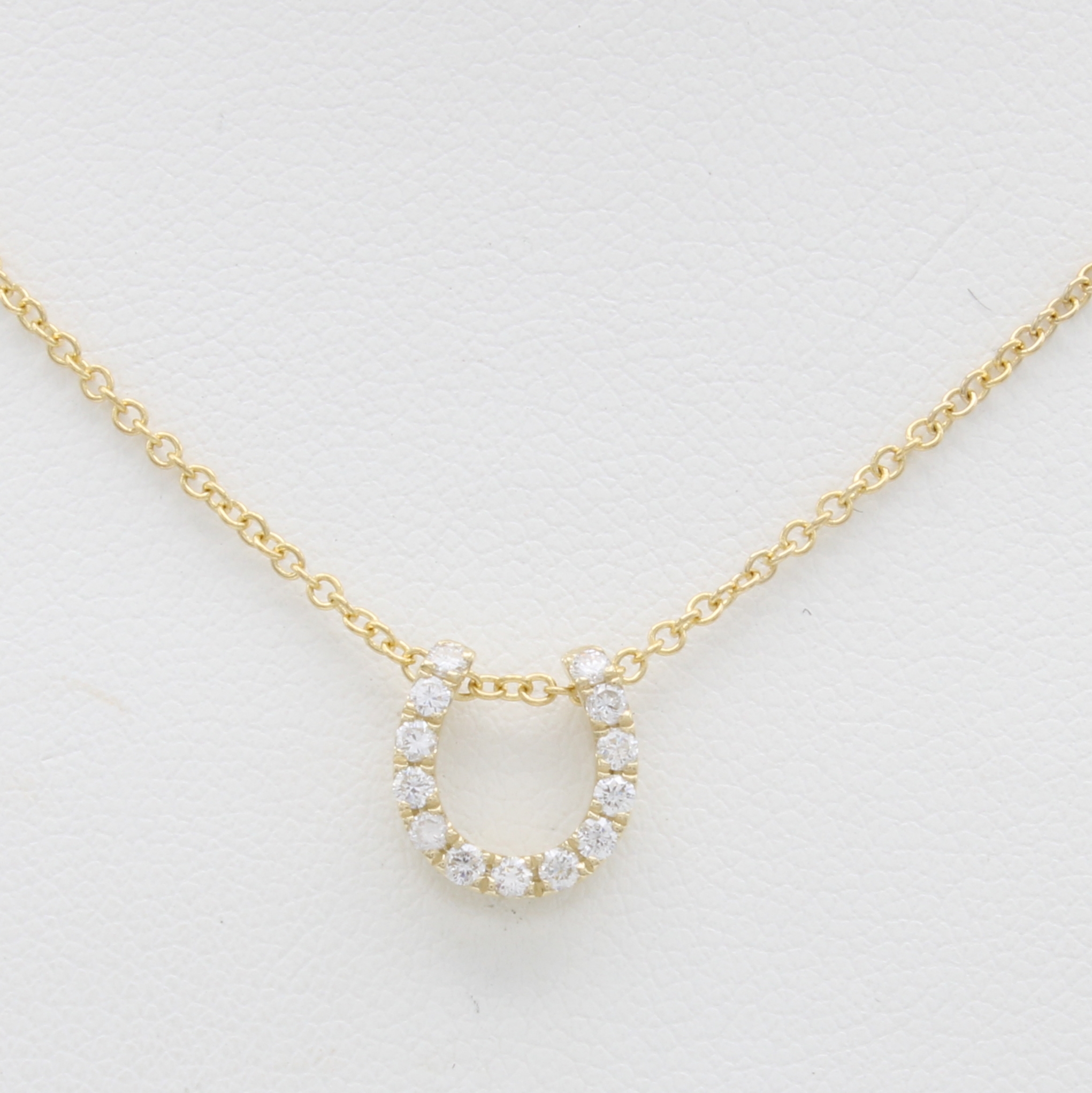 Image 27121489 - Anhänger ´Hufeisen´ mit Brillanten an Kette, GG 585/000, 13 Brill. zus. ca. 0.19 ct ...