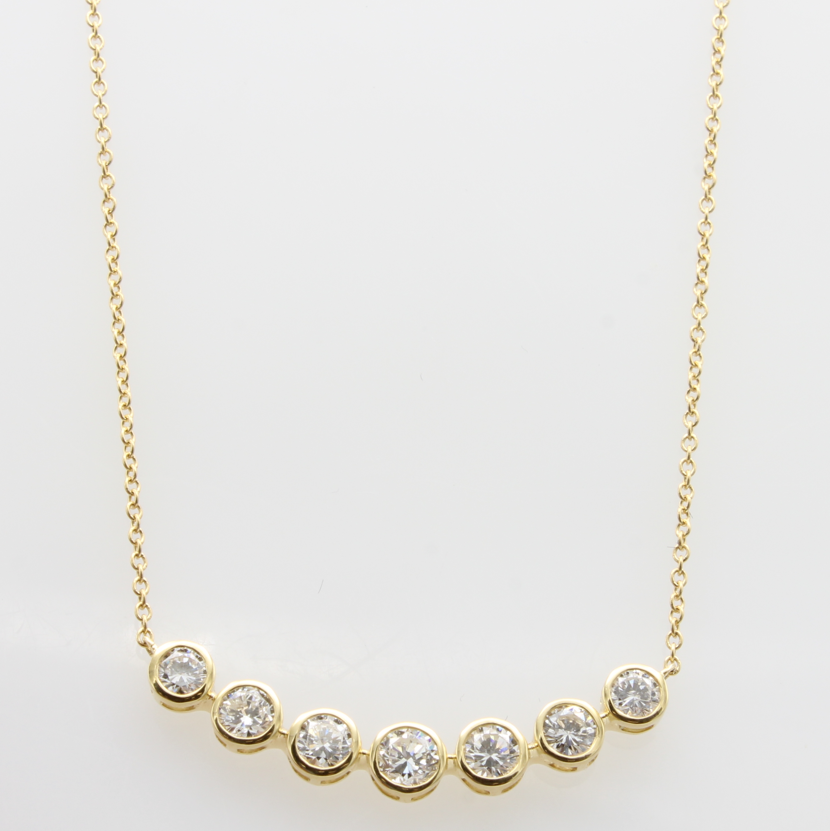 Image 27121492 - Collier mit Brillanten, GG 750/000, 7 Brill.zus. ca. 1.32 ct feines Weiß/vs, in L. ca. ...