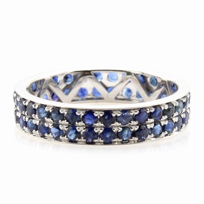 Image Ring mit Saphiren, WG 585/000, 64 Saphire zus. ca. 2.29 ct, RW ca. Schätzpreis: 1670, - ...