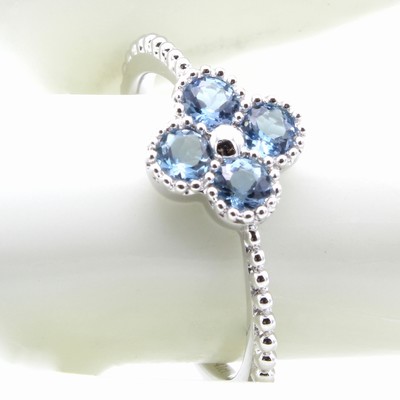 27121434a - Ring mit Aquamarinen, WG 585/000, 4 Aquama- rine zus. ca. 0.41 ct, RW ca. 55 ...