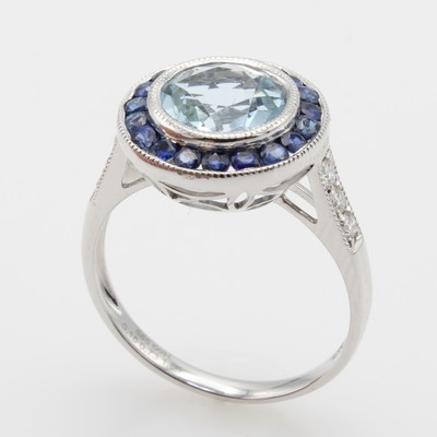 27121439a - Ring mit Brillanten und Farbsteinen, WG 585/000, 6 Brill. zus. ca. 0.15 ct feines ...