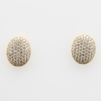 Image Paar Ohrstecker mit Brillanten, GG 585/000, 132 Brill. zus. ca. 0.36 ct feines ...