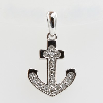 Image Anhänger ´Anker´ mit Brillanten, WG 750/000,18 Brill. zus. ca. 0.07 ct feines Weiß/si-p