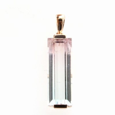 Image Anhänger mit Turmalin, RoséG 585/000, Tur- malin v. rosé-hellblauer Farbe ...