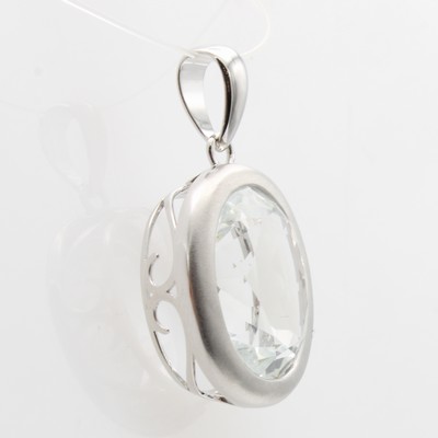 27121478a - Anhänger mit Aquamarin, WG 585/000, z.T. matt., fac. Aquamarin ca. 10.55 ct ...