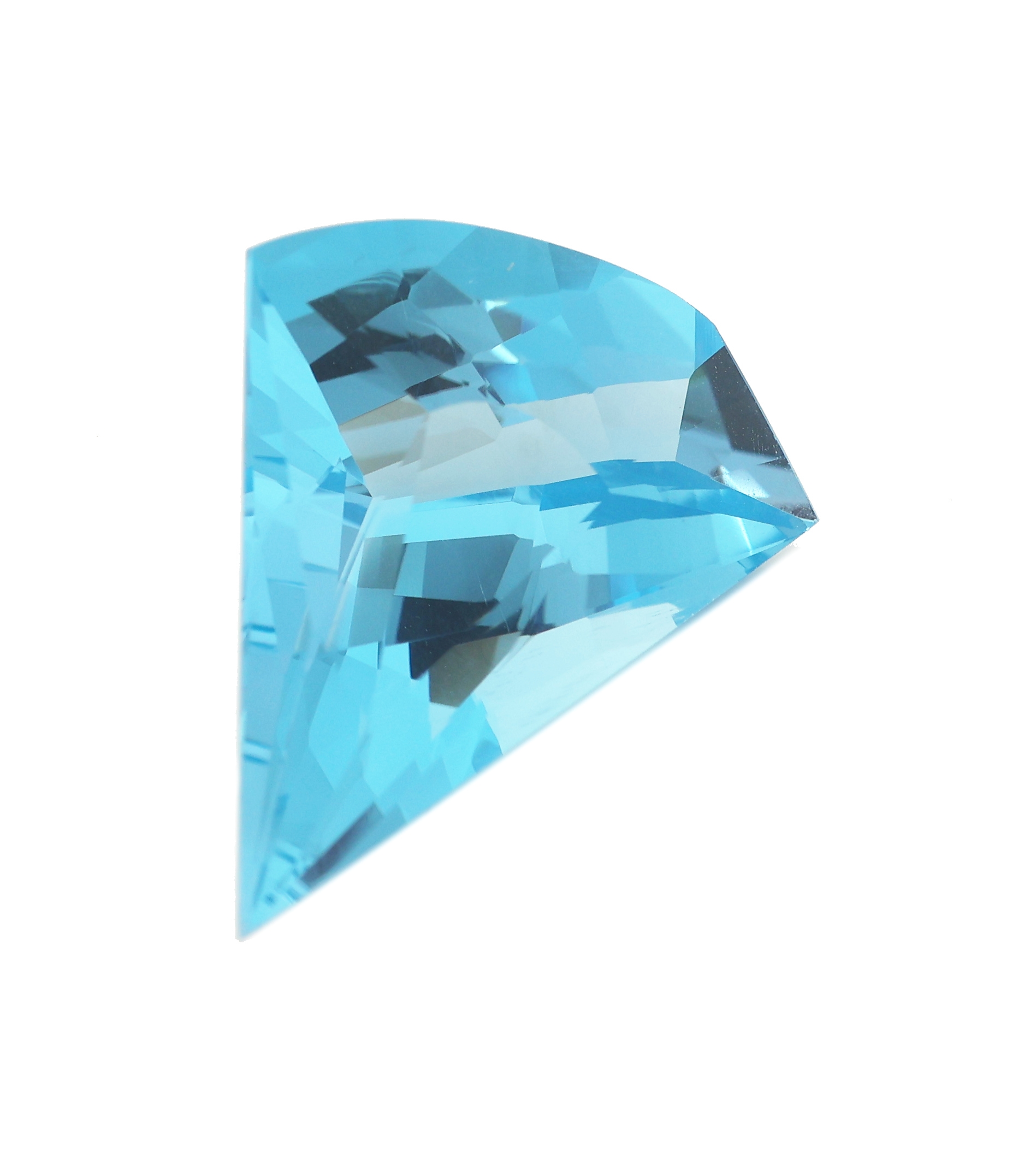 Detail a: Loser facett. Blautopas, 15.99 ct, im Fantasieschliff, ausgefallen