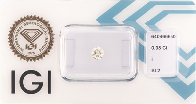 Image Loose brilliant , 0.38 ct Top Crystal (I)/si2, sealed, with IGI-expertise Valuation ...