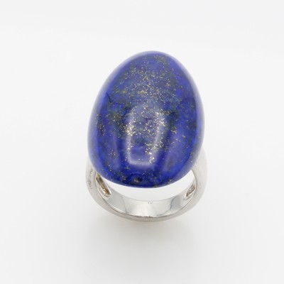 27121568a - Ring mit Lapislazuli, 925er Silber, ovaler Lapislazuli ca. 20-35 mm, RW ca. 55