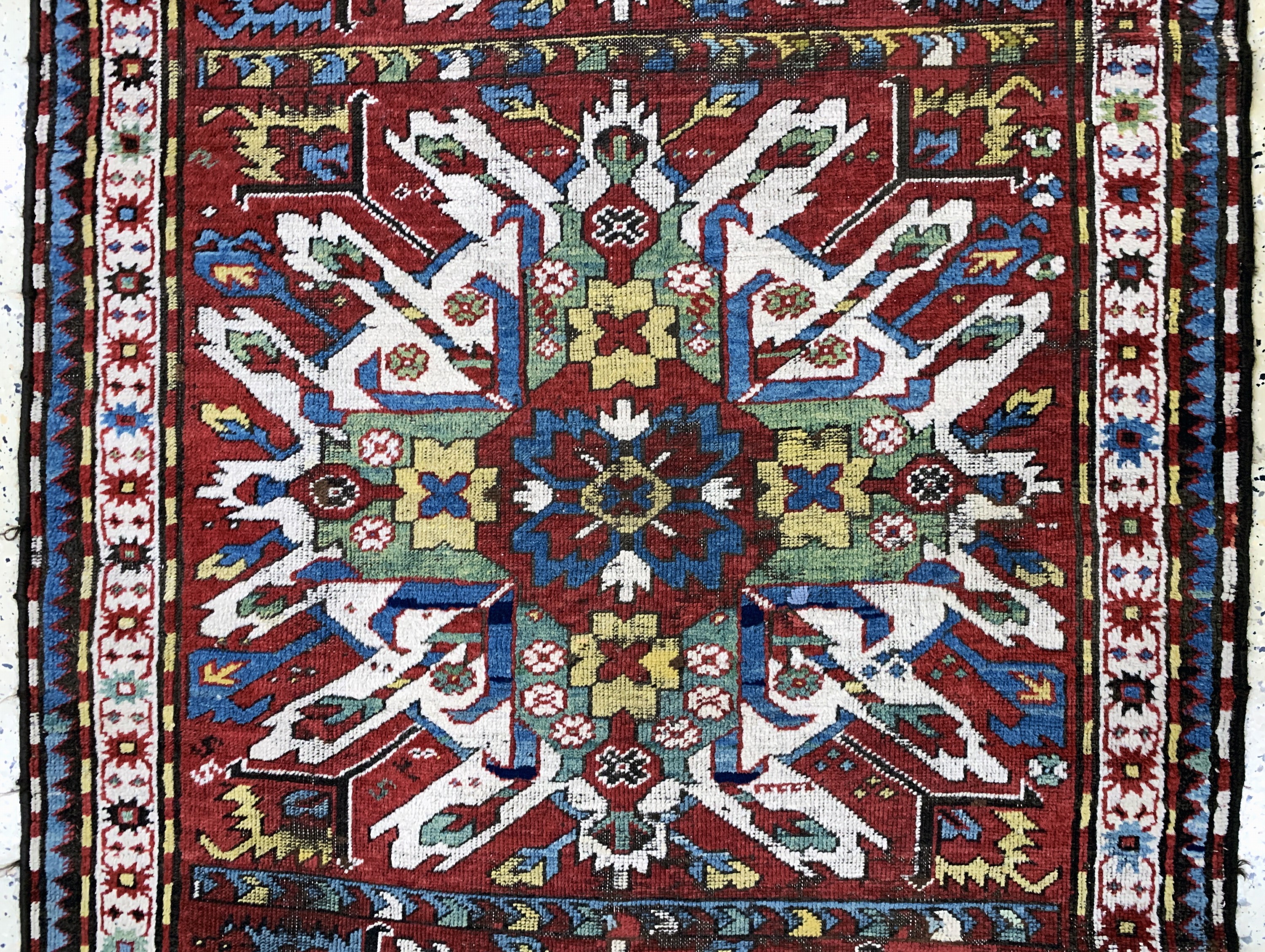 Detail b: Tschelabed"Adler-Kazak"antik, Kaukasus, 19.Jhd, Wolle auf Wolle, ca. 226 x 114 cm, EHZ: 3