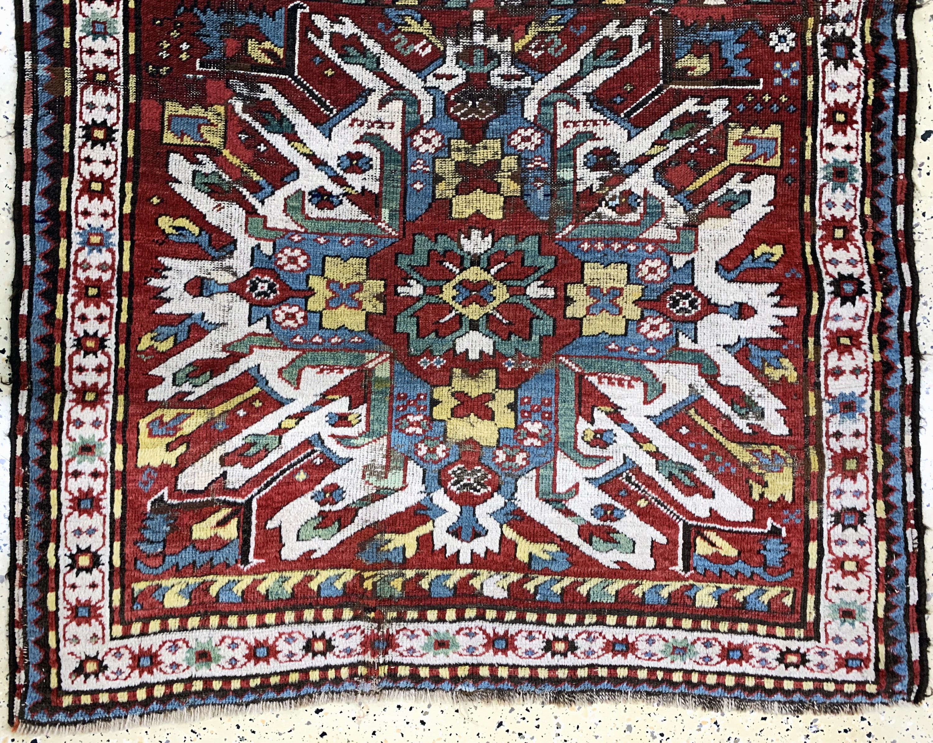 Detail c: Tschelabed"Adler-Kazak"antik, Kaukasus, 19.Jhd, Wolle auf Wolle, ca. 226 x 114 cm, EHZ: 3