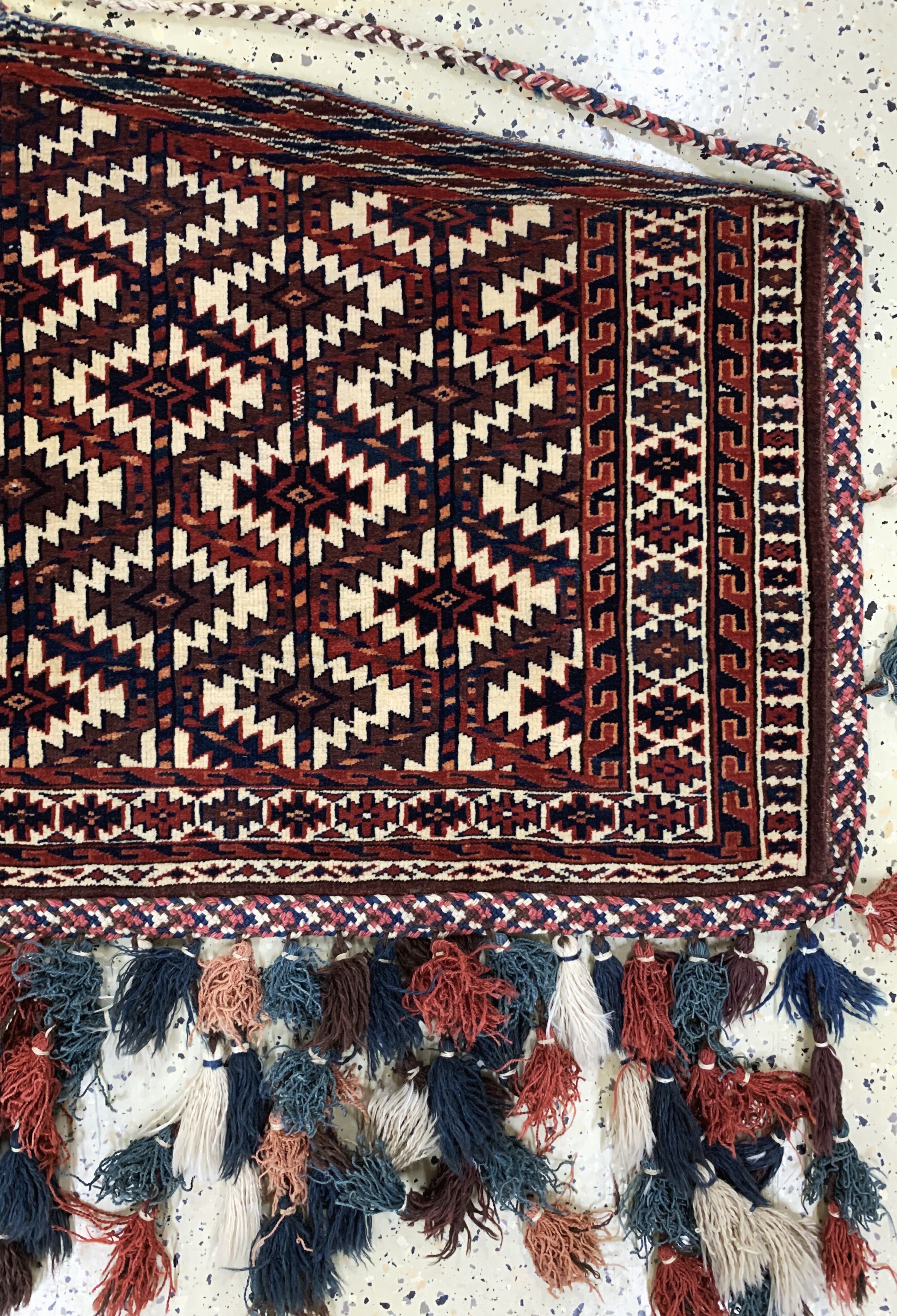 Detail a: Yomud Asmalyk antik, Turkmenistan, 19.Jhd, Wolle auf Wolle, ca. 123 x 67 cm, EHZ: 2